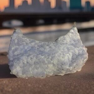Chic White Sequin Mini Bag